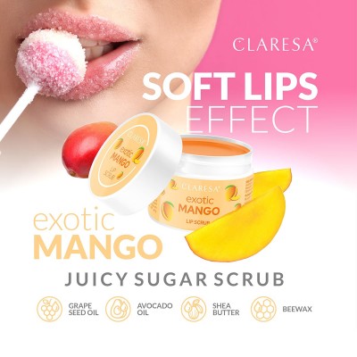 Claresa Exotic Mango Lip Scrub Saucy Lips (15g)