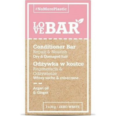 Lovebar Conditioner Bar Repair and Nourish (Dry and Damaged Hair) Argan Oil and Ginger (2 x 30g)