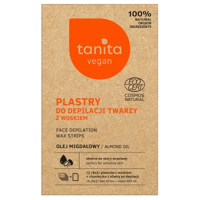 Tanita Vegan Face Wax Strips With Almond Oil (12pcs)