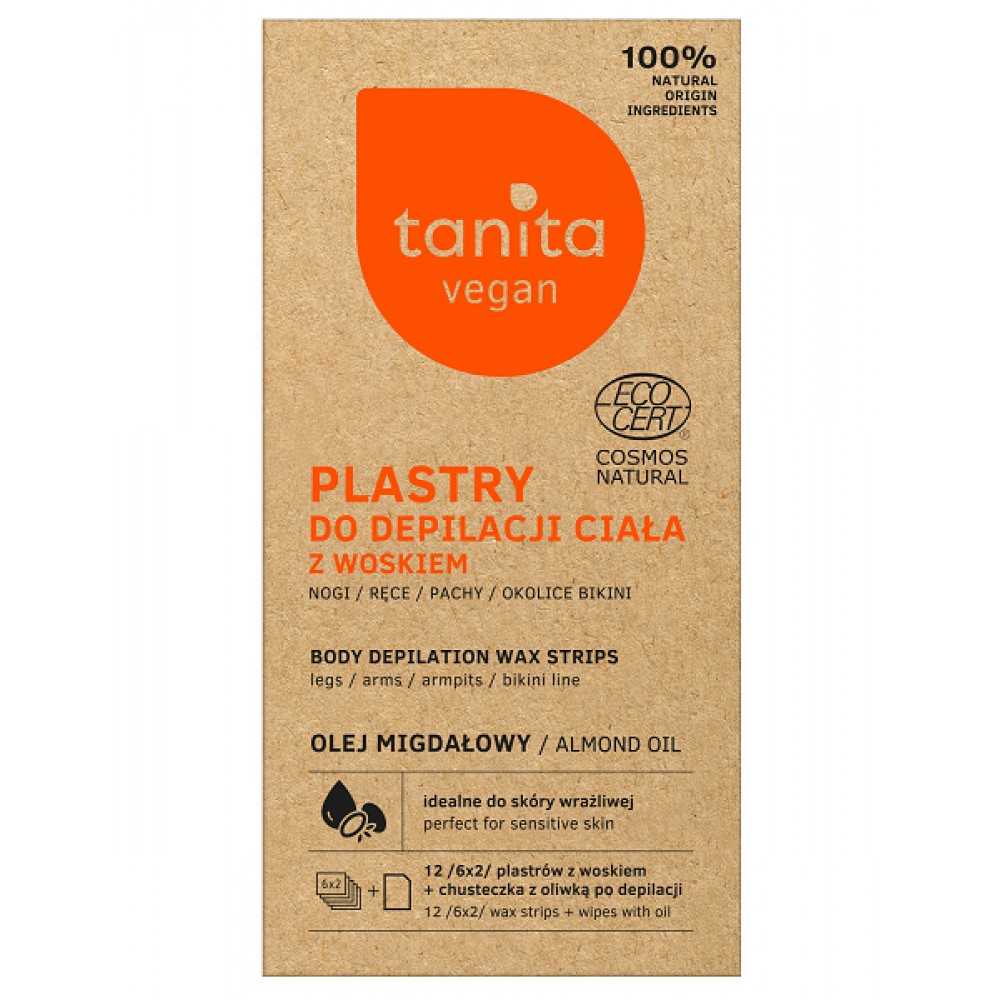 Tanita Vegan Body Wax Strips With Almond Oil (12pcs) ΑΠΟΤΡΙΧΩΤΙΚΑ